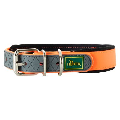 Ошейник для собак HUNTER Convenience Comfort 35 (22-30см) 2см биотан. мягк. горловина оранжевый неон