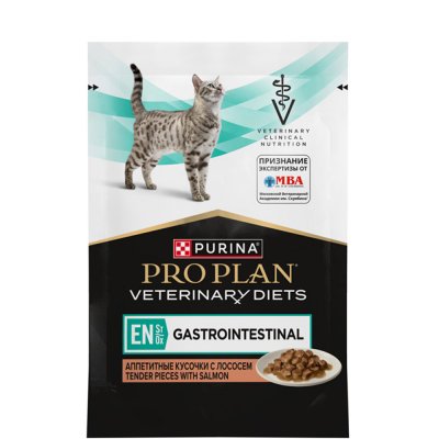 Purina Влажный корм (пауч) для кошек при расстройствах пищеварения, с лососем, 85 гр.