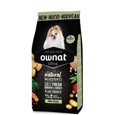 Ownat Mini Adult Ultra Сухой корм для взрослых собак мелких пород, с курицей и индейкой, 3 кг