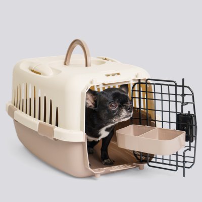 RURRI Переноска для кошек и собак мелких пород, кроликов и крупных грызунов, 48х32х26 см, какао