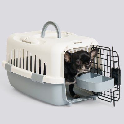 RURRI Переноска для кошек и собак мелких пород, кроликов и крупных грызунов, 48х32х26 см, серая