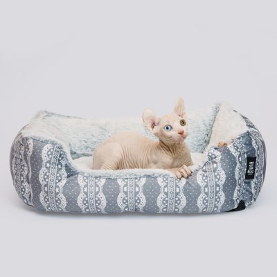 RURRI Лежак для кошек и собак мелких и средних пород, 50х40x17 см, серый