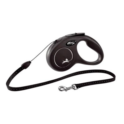 Flexi Рулетка для собак New Classic, S, до 12 кг, трос 5 м, черный