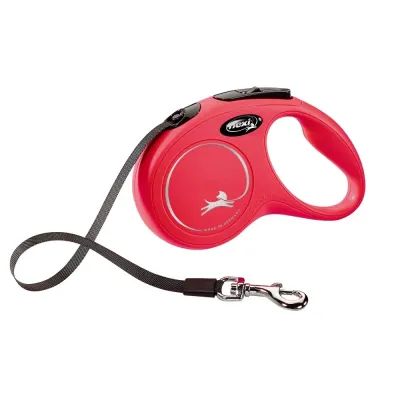 Flexi Рулетка для собак New Classic, S, до 15 кг, ремень 5 м, красный