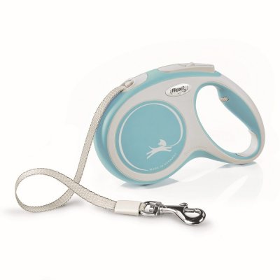 Flexi Рулетка для собак New Comfort, M, до 25 кг, ремень 5 м, светло-голубой