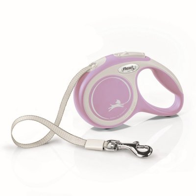 Flexi Рулетка для собак New Comfort, XS, до 12 кг, ремень 3 м, светло-розовый