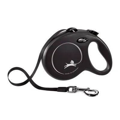 Flexi Рулетка для собак New Classic, L, до 50 кг, ремень 5 м, черный