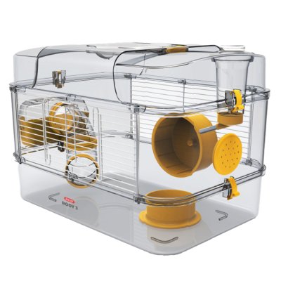 Zolux Клетка для грызунов Rody 3 Solo, 41х27х28 см, ярко-желтая