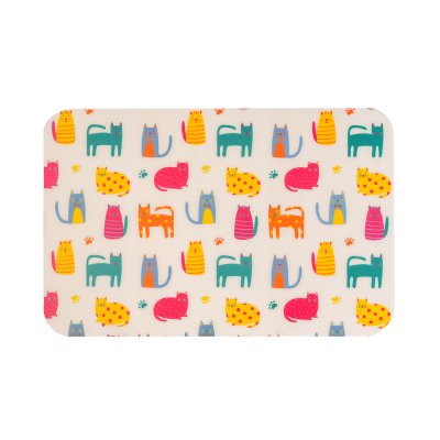 Petmax Коврик под миску для кошек и собак Арт Кошки, 43х28 см