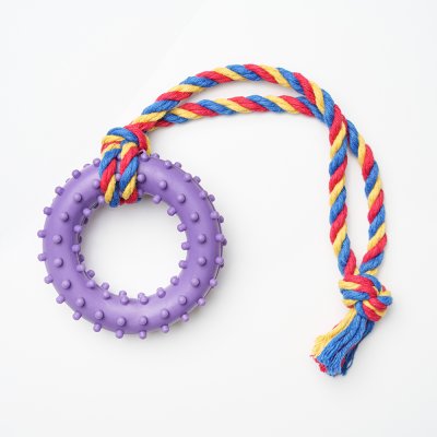 Pet hobby Игрушка для собак Кольцо с шипами на веревке, 8 см