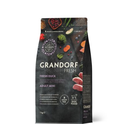 Grandorf Fresh Adult Mini Сухой корм для собак мелких пород, с уткой и бататом, 1 кг