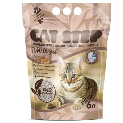 Наполнитель для кошачьего туалета CAT STEP Tofu Original комкующийся растительный 6л
