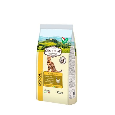 Chat&Chat Adult Сухой корм для кошек, с курицей и горохом, 900 гр.