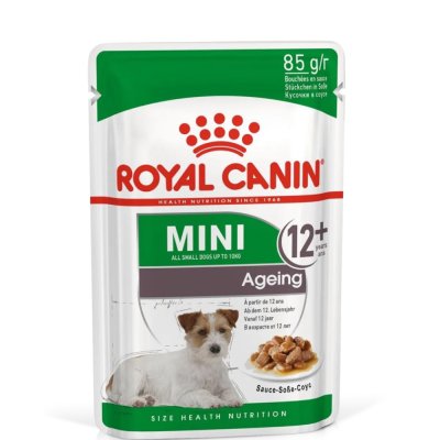 Royal Canin Mini Ageing 12+ Влажный корм (пауч) для собак мелких размеров старше 12 лет, кусочки в соусе, 85 гр.