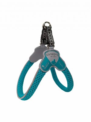 Ошейники, шлейки Cortina Мягкая шлейка, лазурный (Италия) (XXS)