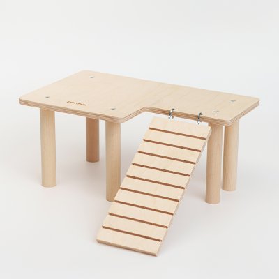 Petmax Полка с лесенкой угловая для грызунов, 28x17х12 см