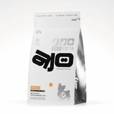 Сухие корма AJO Вет. Vet Dieta Hepatic Сухой корм для собак при хронической печеночной недостаточности, 800г (800 г)