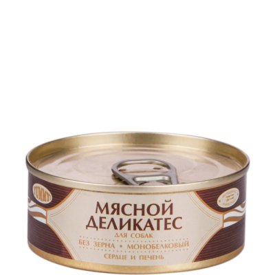 Yummy Влажный корм (консервы) для собак Мясной Деликатес, с натуральным сердцем и печенью в желе, 100 гр.