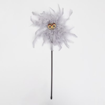 RURRI Игрушка-дразнилка для кошек Перьевая голова, 2x9x49 см