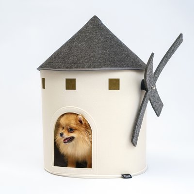 RURRI Дом-мельница для кошек и собак, 40х40х60 см, бежевый