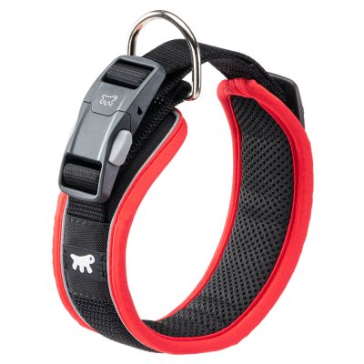 Ferplast Ошейник для собак мягкий с магнитной застежкой Genius, ширина 5 см, длина 65 см, красный