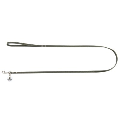 Поводок для собак Mr.Kranch из натуральной кожи с QR-адресником, оливковый 130см 12мм