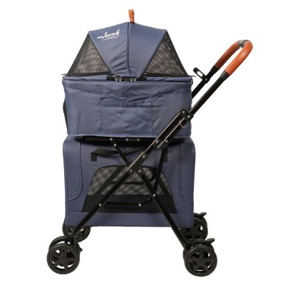 Коляска для собак и кошек Mr.Kranch прогулочная двойная (макс. нагрузка 10кг+10кг), голубая