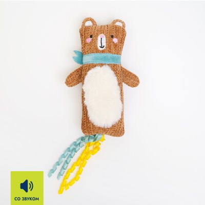 RURRI Игрушка для кошек Медведь, 17х12х4 см