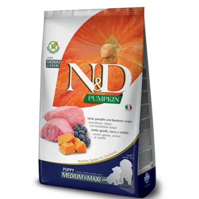 Farmina N&D PUMPKIN Сухой корм для щенков средних и крупных пород, с ягненком, тыквой и черникой, 12 кг