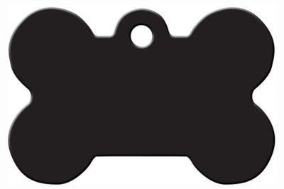 Адресник Адресник для кошек и собак Косточка, 38х26 мм, черная