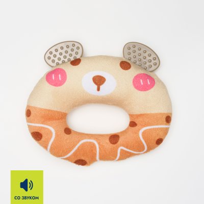 RURRI Игрушка для собак Пончик с ушками, 14х12х3 см