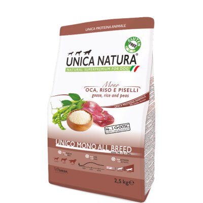 UNICA Natura Mono All Breed Сухой корм для собак всех пород, с гусем, 2,5 кг