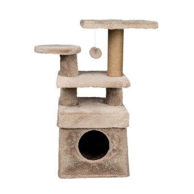 Дом-когтеточка для кошек DUBEX Box с платформами бежевый 65x39x85см
