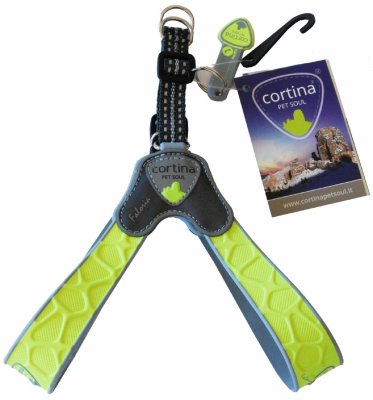 Ошейники, шлейки Cortina Суперпрочная шлейка FALORIA, неоновый желтый (Италия) (30-40 см)