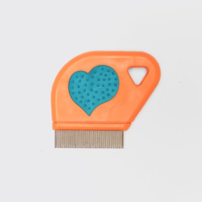 Petmax Расческа-гребешок от блох частая для короткой шерсти кошек и собак, 7х6,5 см