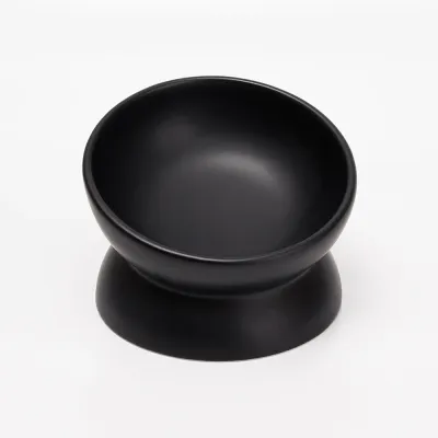 RURRI Миска круглая для кошек и собак, 150 мл, 13х9 см, черная матовая