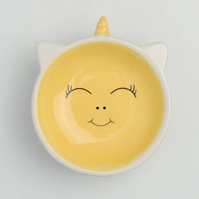Petmax Миска керамическая для грызунов Единорог, 150 мл, желтый