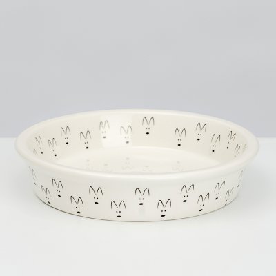 Petmax Миска керамическая для кошек и собак Мордочки, 150 мл, белый
