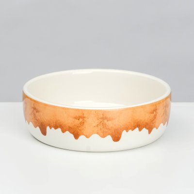 RURRI Миска керамическая для кошек и собак Волна, 300 мл, белый