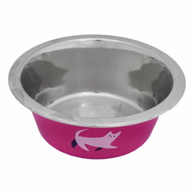 Миски Tappi миски Металлическая миска с рисунком "Нирман", розовая (240 мл)