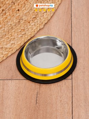 Миски Tappi миски Миска металлическая, желтая,  с прорезиненным дном, 235 мл (235 мл)