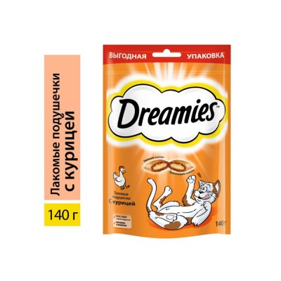 Лакомство для кошек Dreamies c курицей 140г