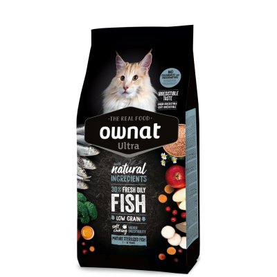 Ownat Сухой корм для стерилизованных кошек старше 7 лет, с рыбой, 3 кг