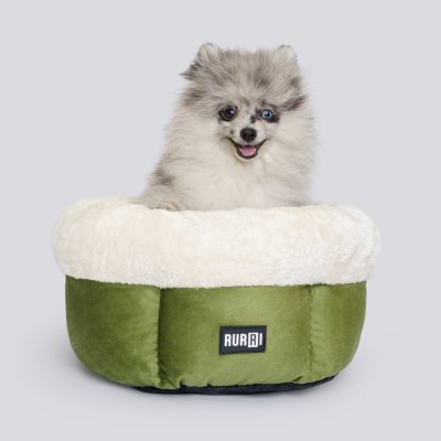 RURRI Лежак круглый для кошек и собак, 38х20 см, оливковый