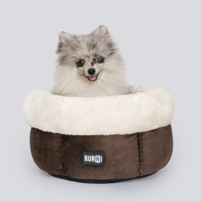 RURRI Лежак круглый для кошек и собак, 38х20 см, коричневый