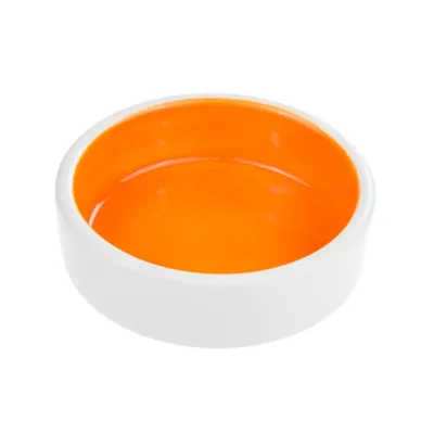 Petmax Миска для грызунов 8,5 см белая/оранжевая