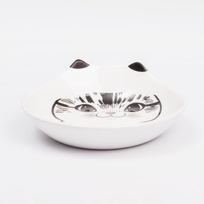 Petmax Миска керамическая овальная с ушками для кошек, 80 мл, 14,8x5 см