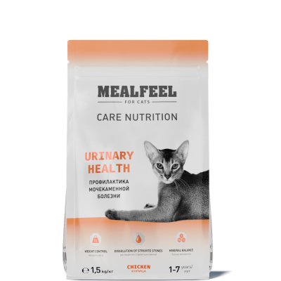 Mealfeel Urinary Health Сухой корм для поддержания здоровья мочевыделительной системы кошек, с курицей, 1,5 кг