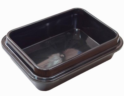 Лотки Сибирская кошка Туалет Премиум для кошек глубокий с бортиком, черный (37х27,5х10 см)