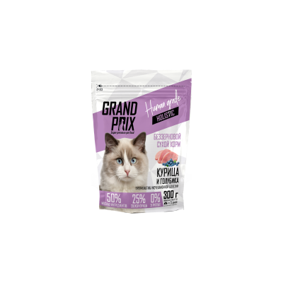 Grand Prix Holistic Сухой корм для профилактики МКБ у стерилизованных кошек, с курицей и голубикой, 300 гр.